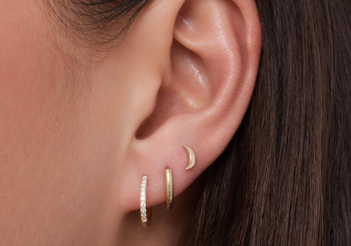 Tov Essentials Maan Oorknopjes 14 Karaat Goud