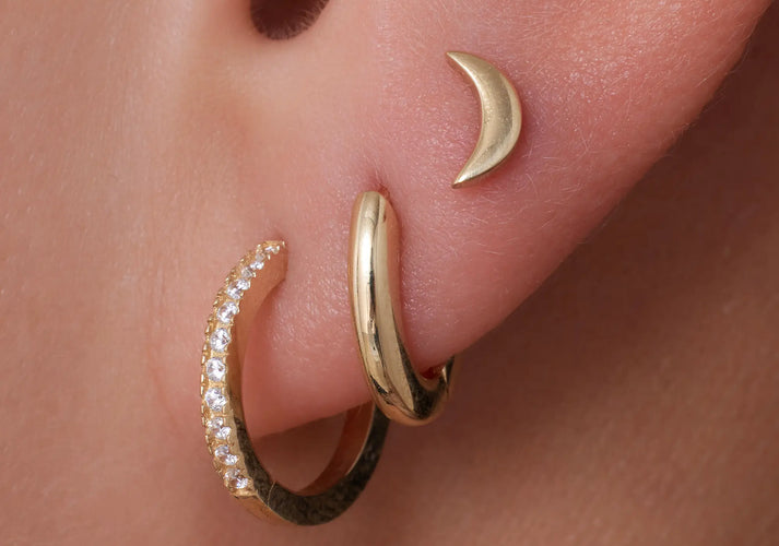 Tov Essentials Maan Oorknopjes 14 Karaat Goud