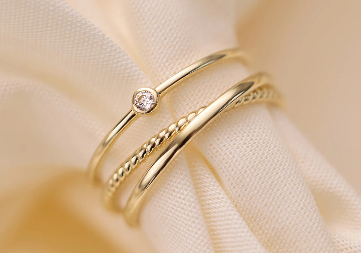 Tov Essentials Mini Zirkonia Ring 14 Karaat Goud