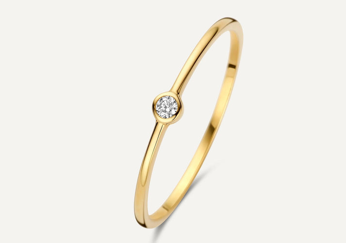 tov essentials Mini Zirkonia Ring 14 Karaat Goud