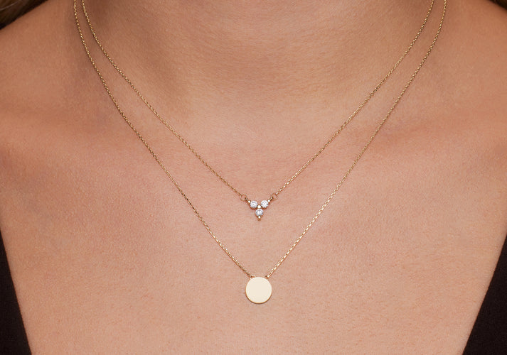 Tov Essentials Munt Pendant Ketting 14 Karaat Goud