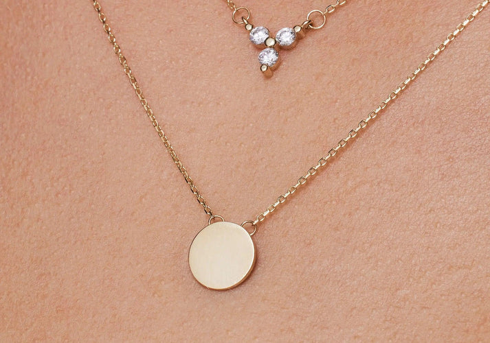 Tov Essentials Munt Pendant Ketting 14 Karaat Goud