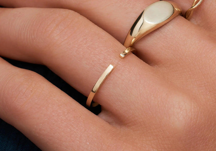 Tov Essentials Open Beam Ring 14 Karaat Goud