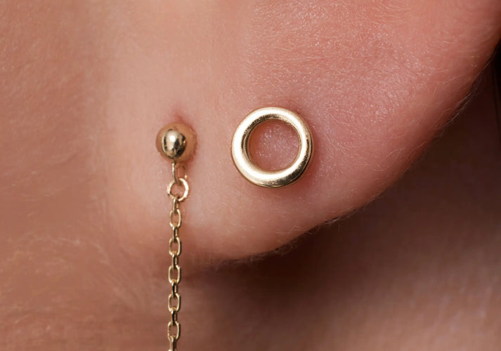 Tov Essentials Open Halo Oorknopjes 14 Karaat Goud