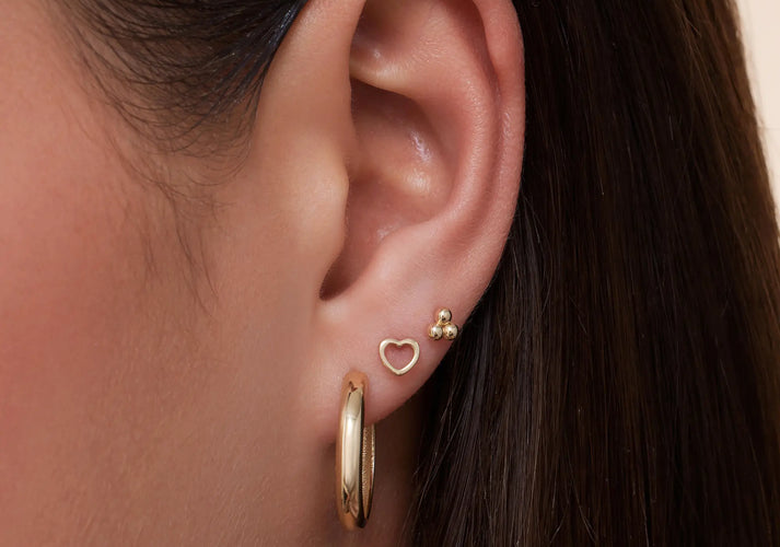 Tov Essentials Open Hart Oorknopjes 14 Karaat Goud