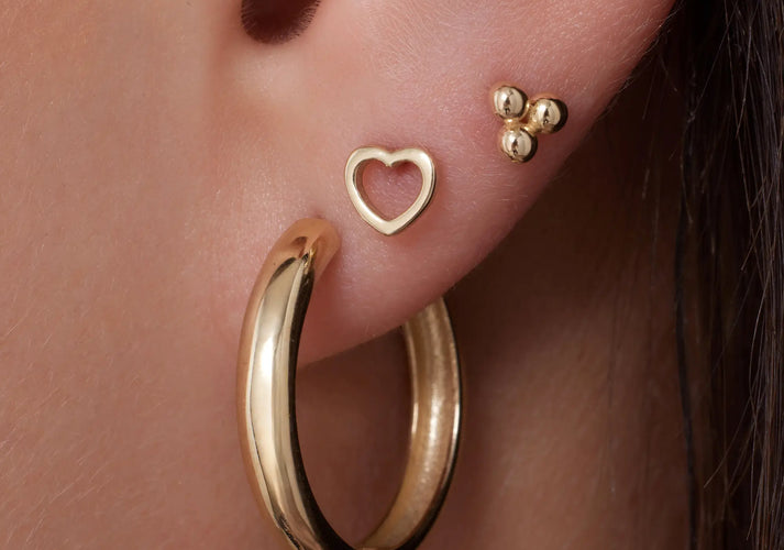 Tov Essentials Open Hart Oorknopjes 14 Karaat Goud