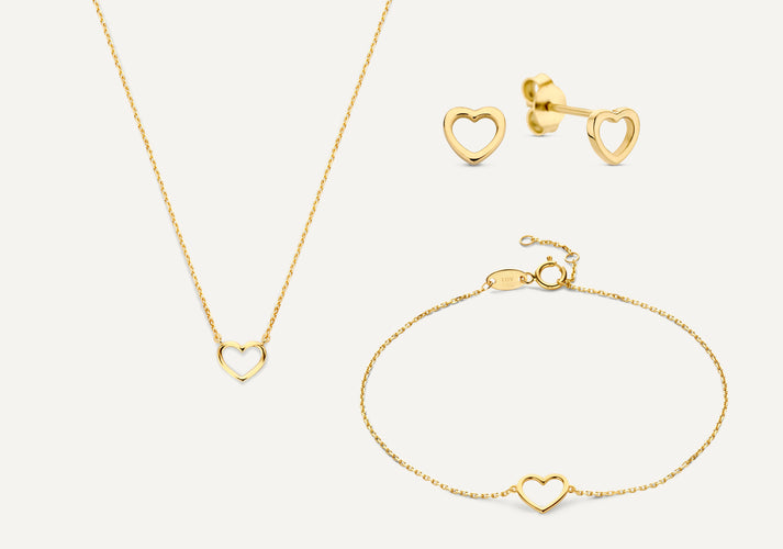 tov essentials Open Hart Set 14 Karaat Goud