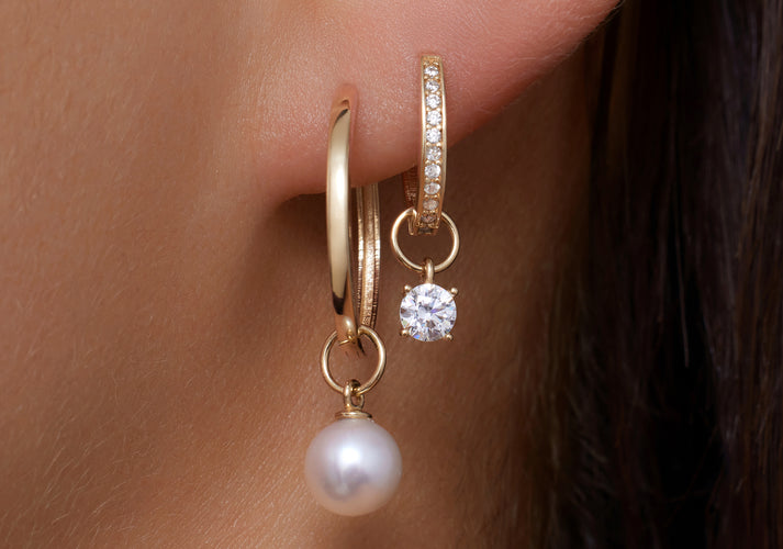 Tov Essentials Parel Oorbel Bedel 14 Karaat Goud