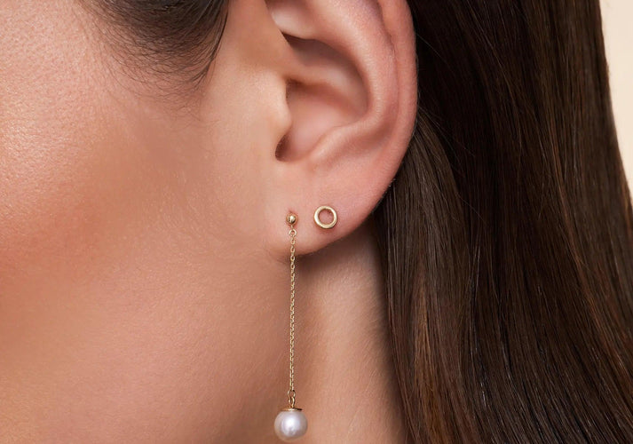 Tov Essentials Parel Oorhangers 14 Karaat Goud