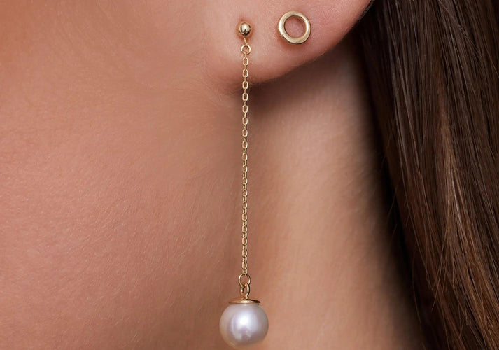 Tov Essentials Parel Oorhangers 14 Karaat Goud