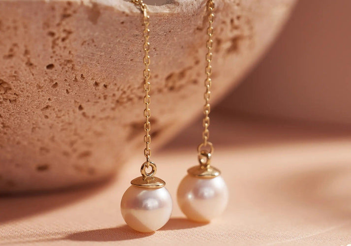 Tov Essentials Parel Oorhangers 14 Karaat Goud