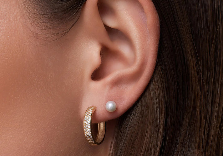 Tov Essentials Parel Oorknopjes 14 Karaat Goud