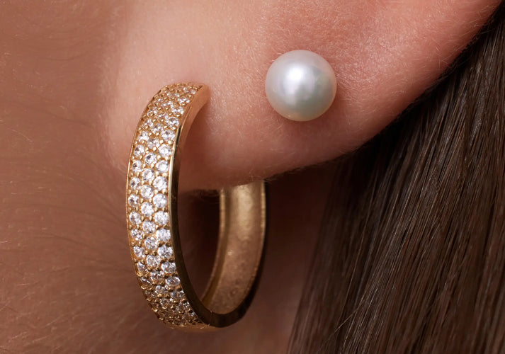 Tov Essentials Parel Oorknopjes 14 Karaat Goud