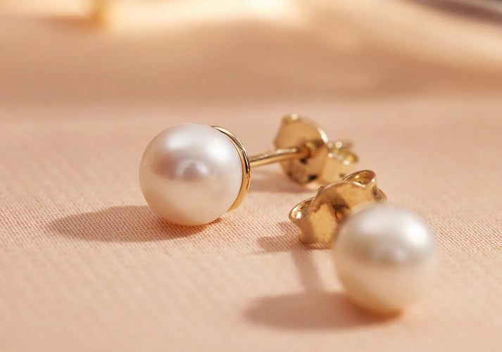 Tov Essentials Parel Oorknopjes 14 Karaat Goud