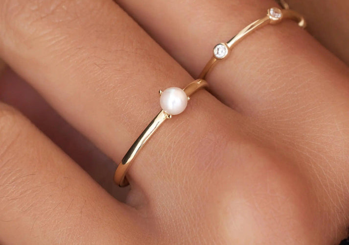 Tov Essentials Parel Ring 14 Karaat Goud