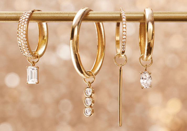 Tov Essentials Staaf Oorbel Bedel 14 Karaat Goud