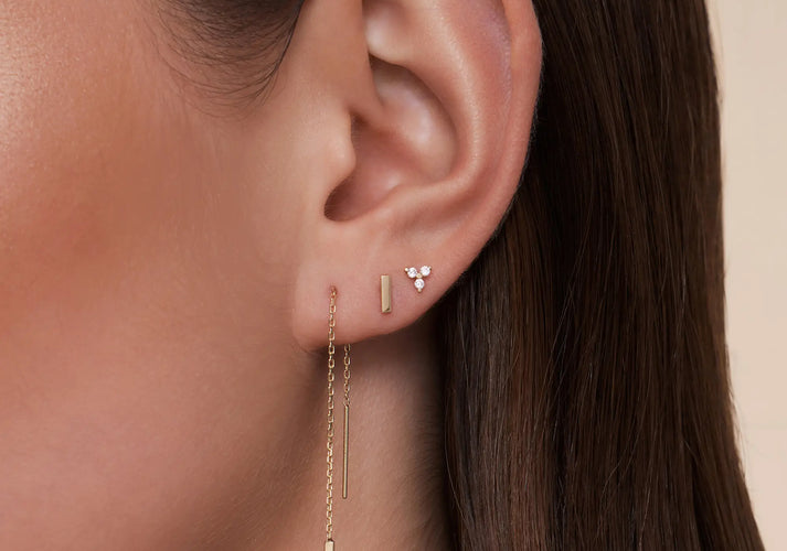 Tov Essentials Staaf Oorknopjes 14 Karaat Goud