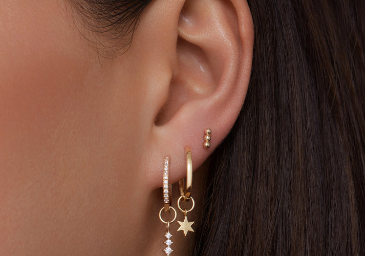 Tov Essentials Ster Oorbel Bedel 14 Karaat Goud