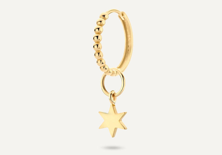 Tov Essentials Ster Oorbel Bedel 14 Karaat Goud