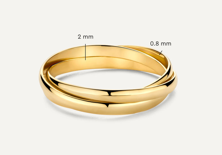 Tov Essentials Trinity Ring 14 Karaat Goud