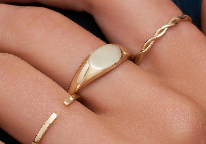 Tov Essentials Zegelring 14 Karaat Goud