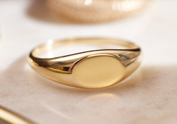 Tov Essentials Zegelring 14 Karaat Goud