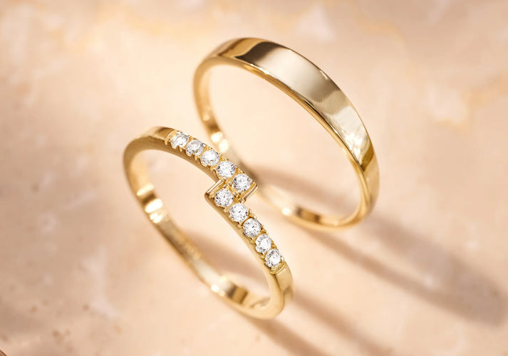 Tov Essentials Zirkonia Cross Ring 14 Karaat Goud