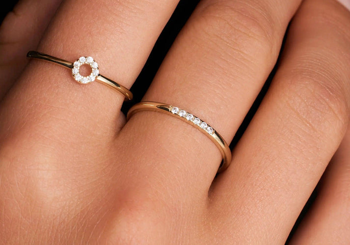 Tov Essentials Zirkonia Line Ring 14 Karaat Goud