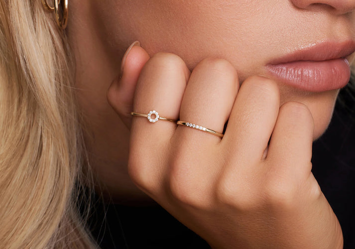 Tov Essentials Zirkonia Line Ring 14 Karaat Goud