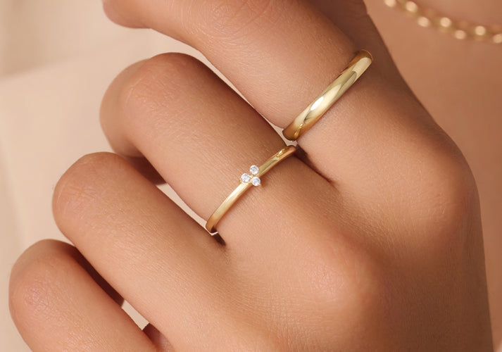 Tov Essentials Zirkonia Lotus Ring 14 Karaat Goud