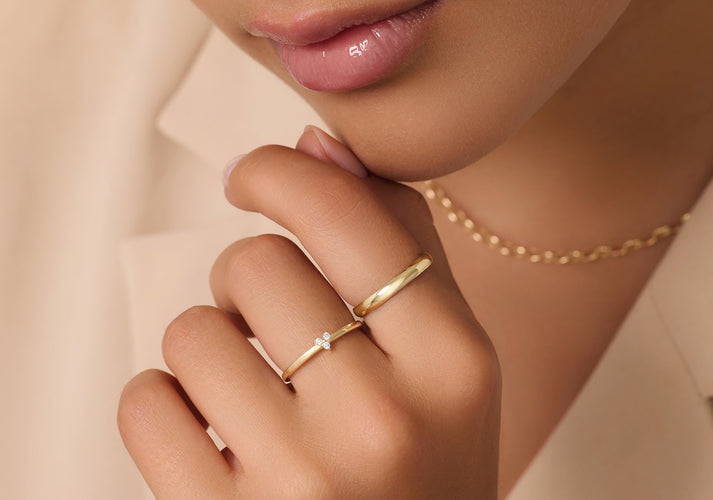 Tov Essentials Zirkonia Lotus Ring 14 Karaat Goud
