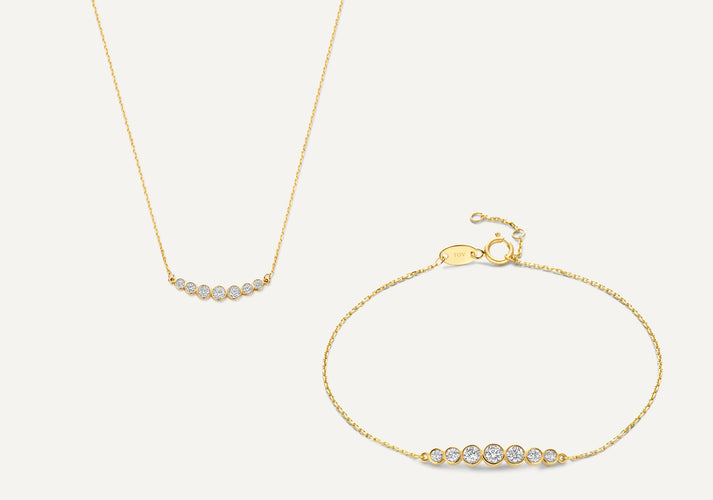 tov essentials Zirkonia Trail Set 14 Karaat Goud