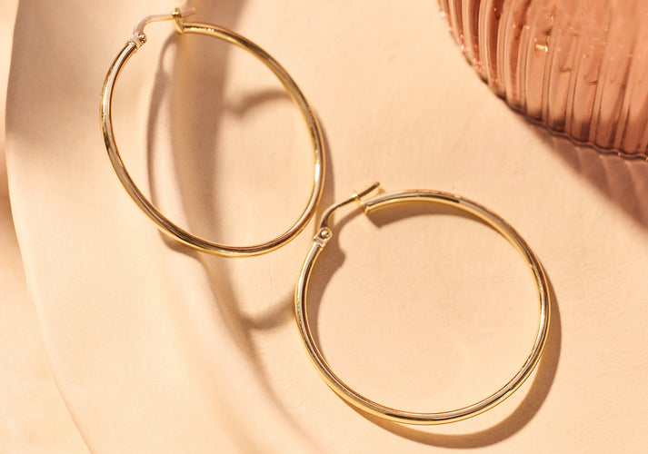 Tov Essentials Tube Oversized Hoops (40mm) 14 Karaat Goud