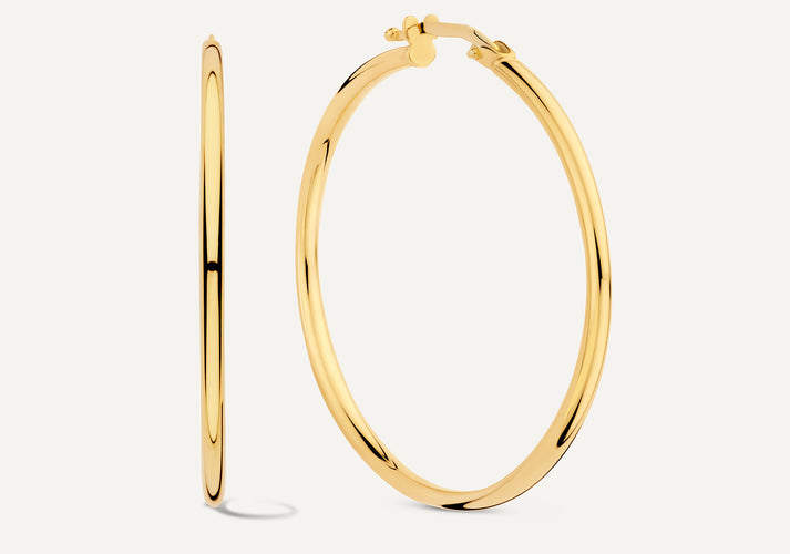 tov essentials Tube Oversized Hoops (40mm) 14 Karaat Goud