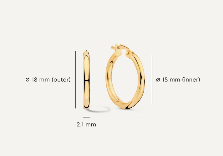 Tov Essentials Tube Twisted Hoops Set 14 Karaat Goud