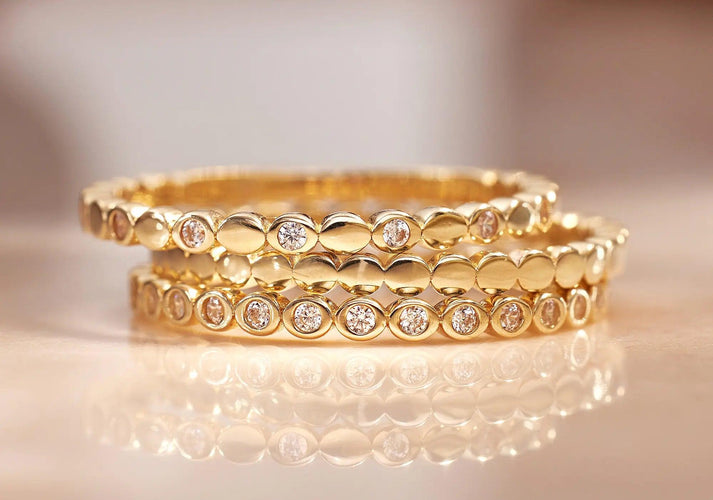 Tov Essentials Zirkonia Bezel Dot Eternity Ring 14 Karaat Goud