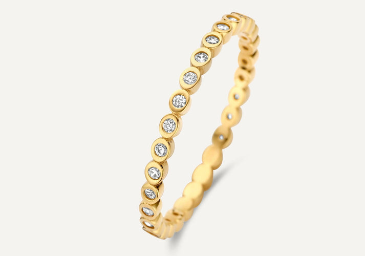 tov essentials Zirkonia Bezel Dot Eternity Ring 14 Karaat Goud