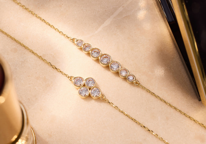 Tov Essentials Zirkonia Bloem Armband 14 Karaat Goud