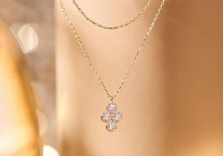 Tov Essentials Zirkonia Bloem Essential Kettingen Set 14 Karaat Goud