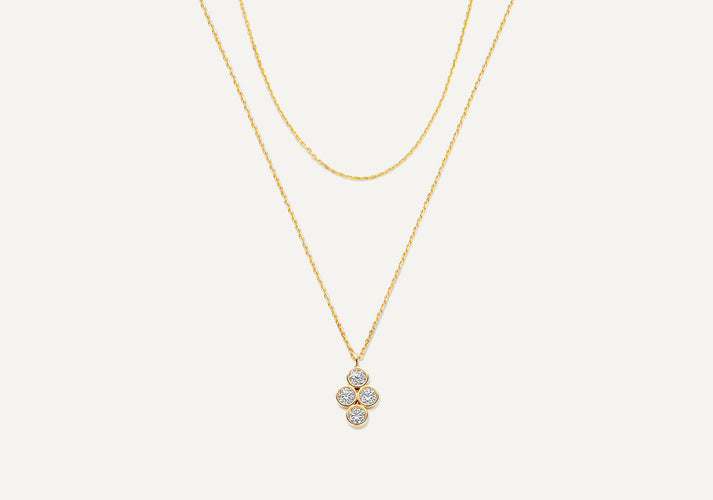 tov essentials Zirkonia Bloem Essential Kettingen Set 14 Karaat Goud