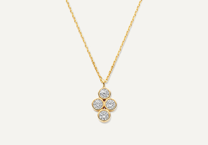 tov essentials Zirkonia Bloem Pendant Ketting 14 Karaat Goud tov essentials Zirkonia Bloem Pendant Ketting 14 Karaat Goud