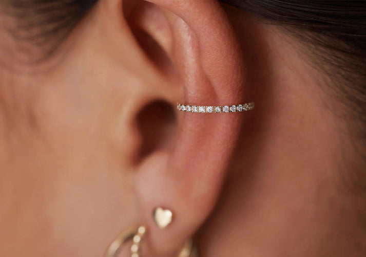 Tov Essentials Zirkonia Eternity Ear Cuff 14 Karaat Goud