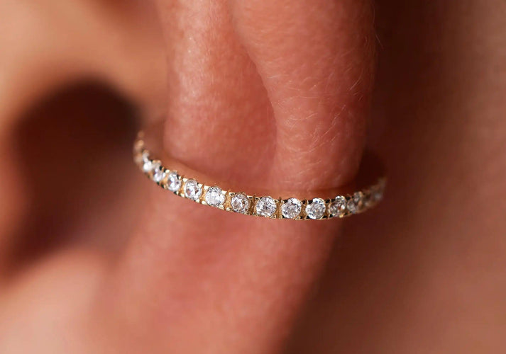 Tov Essentials Zirkonia Eternity Ear Cuff 14 Karaat Goud