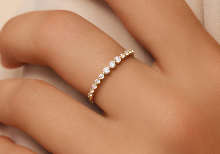 Tov Essentials Zirkonia Graduated Half Eternity Ring 14 Karaat Goud