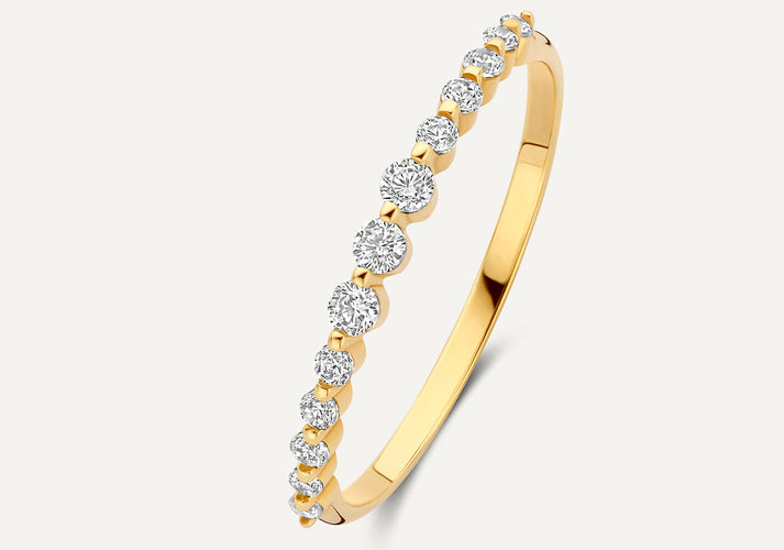 tov essentials Zirkonia Graduated Half Eternity Ring 14 Karaat Goud