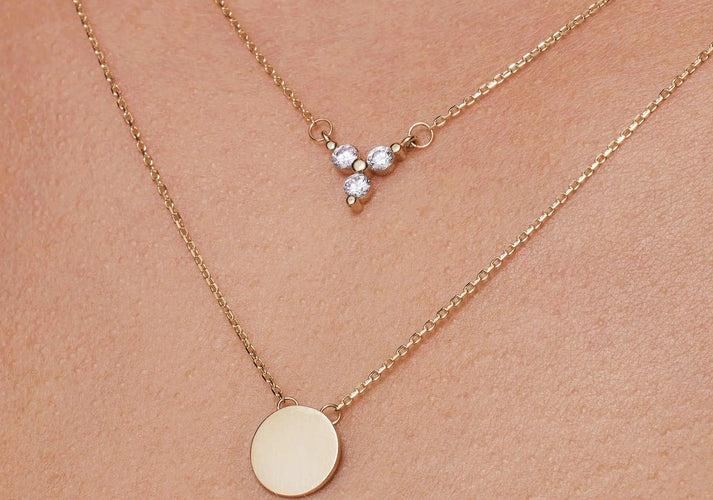 Tov Essentials Zirkonia Lotus Pendant Ketting 14 Karaat Goud