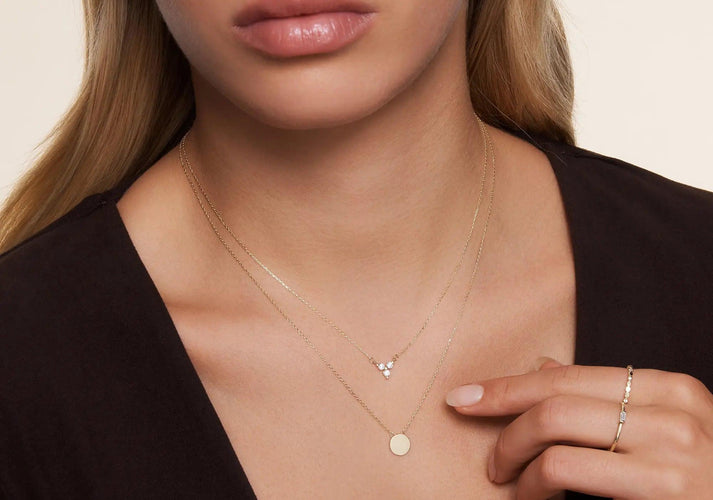 Tov Essentials Zirkonia Lotus Pendant Ketting 14 Karaat Goud