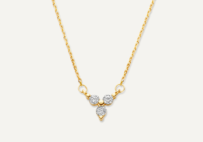tov essentials Zirkonia Lotus Pendant Ketting 14 Karaat Goud tov essentials Zirkonia Lotus Pendant Ketting 14 Karaat Goud
