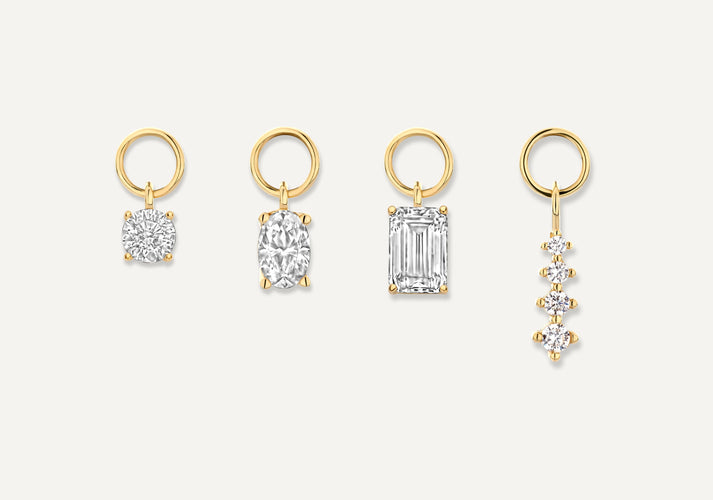 tov essentials Zirkonia Oorbel Bedels Set 14 Karaat Goud