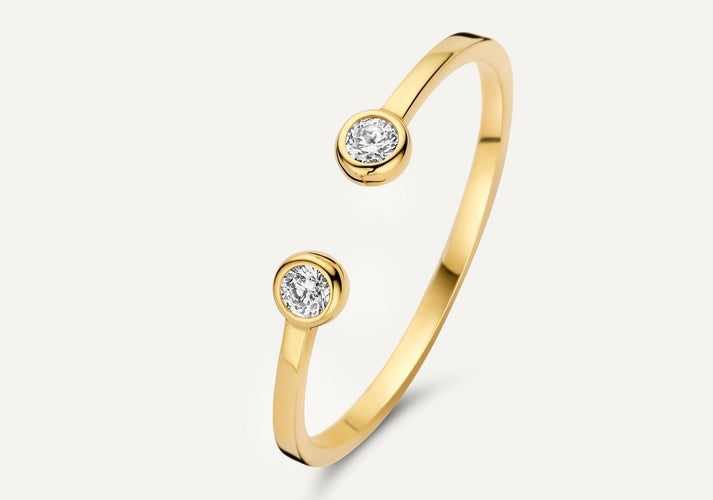 tov essentials Zirkonia Open Aanschuifring 14 Karaat Goud